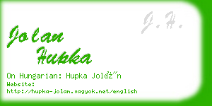 jolan hupka business card